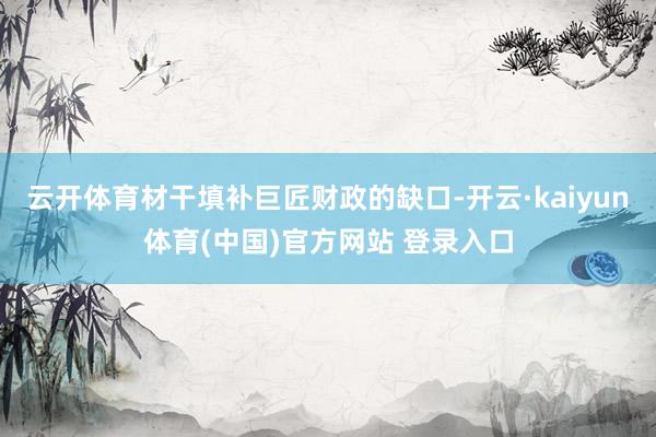 云开体育材干填补巨匠财政的缺口-开云·kaiyun体育(中国)官方网站 登录入口